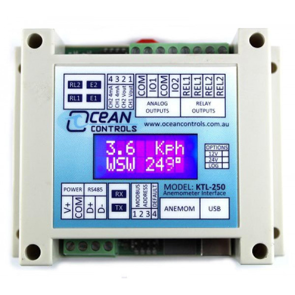 Modbus gateway with alarm for anemometer