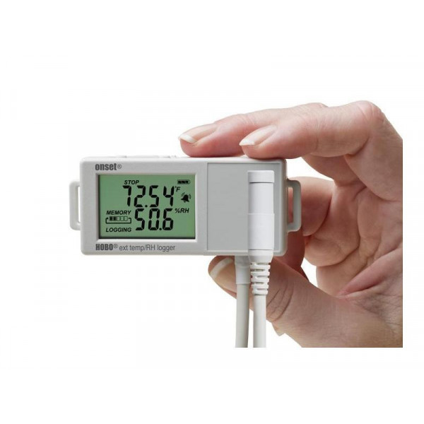 Registrador de temperatura y humedad relativa con pantalla (sensores externos)