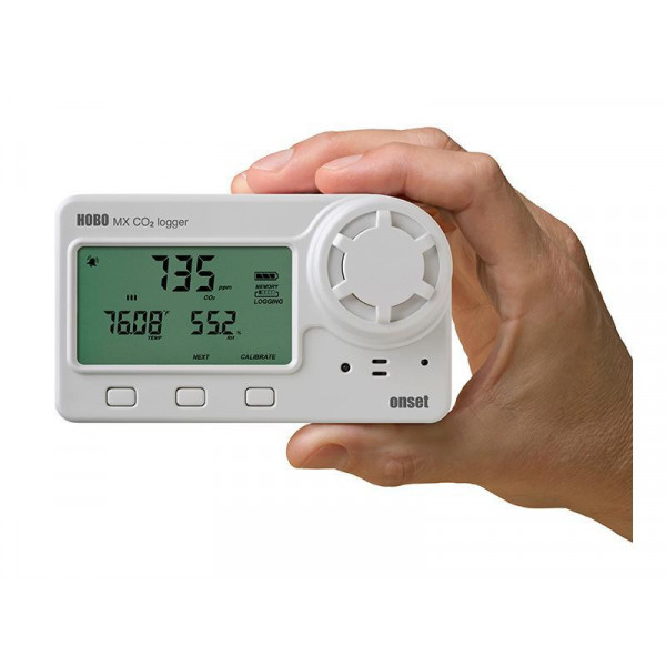 Registrador inalámbrico de CO2, temperatura y humedad relativa con pantalla
