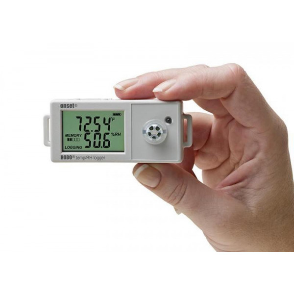 Registrador de temperatura y humedad relativa de precisión con pantalla